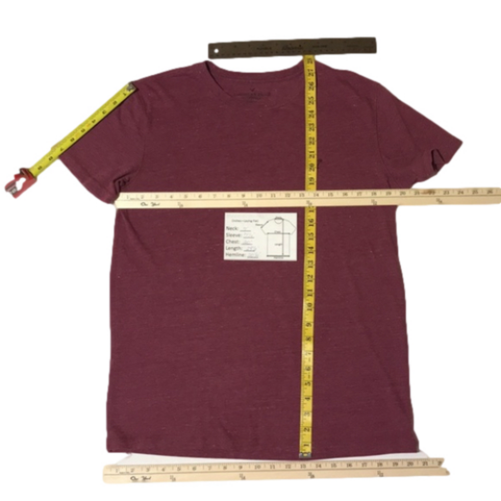AMERICAN EAGLE OUTFITTERS LEGEND T Mens Burgundy Slate SL T-Shirt (Distressed)—M - Picture 12 of 13
